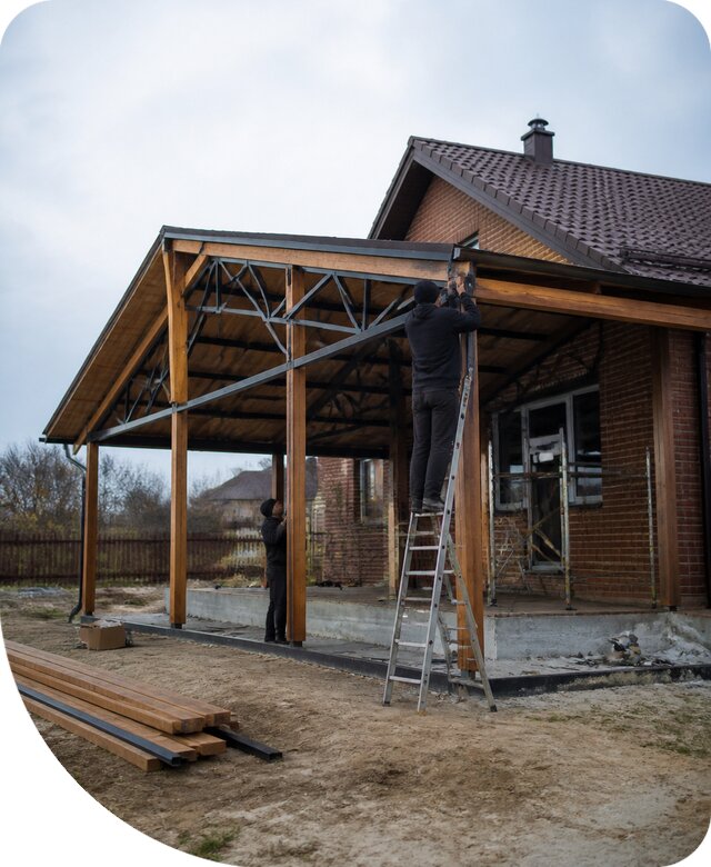 Пристройка навеса к дому и участку в Истре под ключ